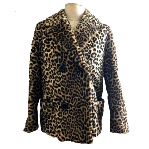 đť…şfairmoor vintage 1970s faux leopard fur jacket size small - Picture 1 of 9